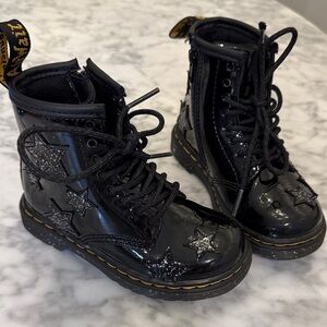 Dr. Martens Black Boots with Silver Star Accents